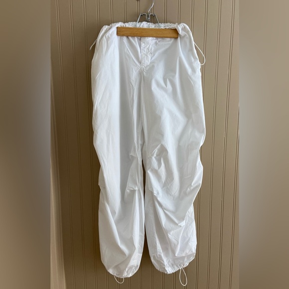 iets frans White Baggy Tech Pants Parachute Baggy Pants 100% Cotton Women’s M - Picture 3 of 11
